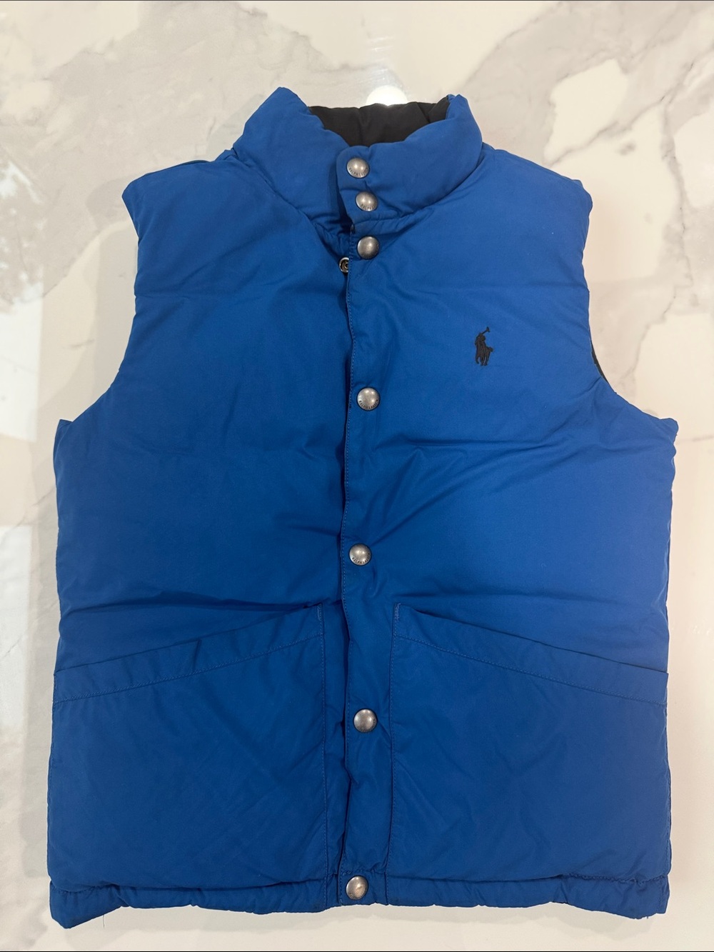 Polo by Ralph Lauren Reversible Royal Blue/black down puff jacket